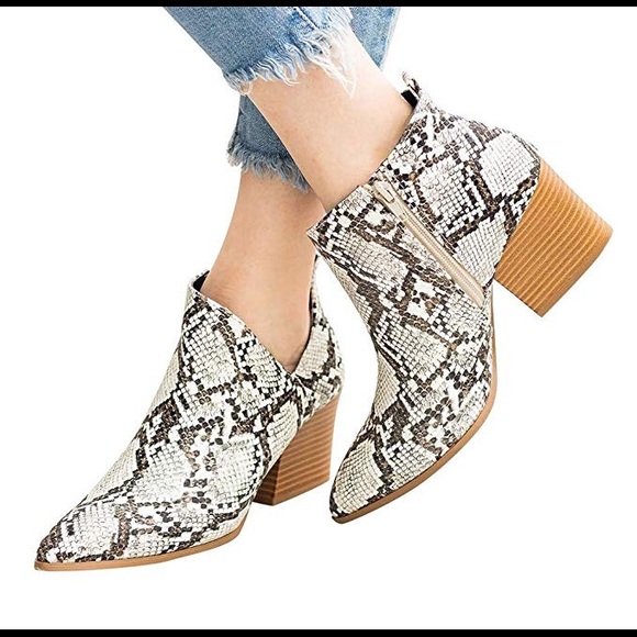 Faux Snakeskin Booties size 5.5 - Picture 7 of 7